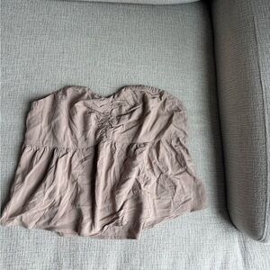 Express Beige Strapless Top